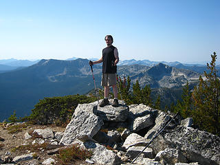 Caleb on the summit of Parker Peak, Selkirk Mountains, North Idaho.