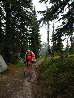 Allison on the Long Canyon Trail, Selkirk Mountains, North Idaho.