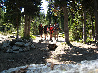 Bob, Caleb, Allison and Cole at Long Mountain Lake Camp, Selkirk Mountains, North Idaho.