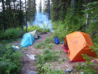 Camp at Parker Lake, Selkirk Mountains, North Idaho