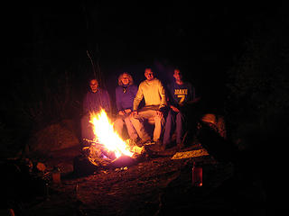 Caleb, Allison, Cole and Bob at camp, Parker Lake, Selkirk Mountains, North Idaho