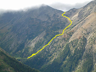 backdoor route to Deception Basin viewed from Charlia Pass