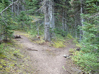 turn left here for Charila way trail; Constance Pass to right