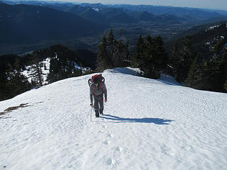 Kyle just below the summit