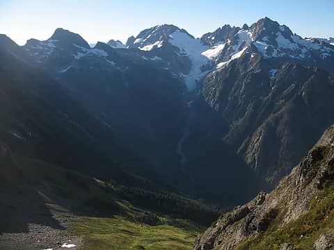 Views of Spider and Formidable from the lower ridge.