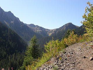 Final views before entering woods for good on Marmot Pass trail.