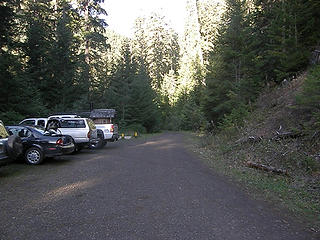 Parking area at Big Quilcene Trailhead.