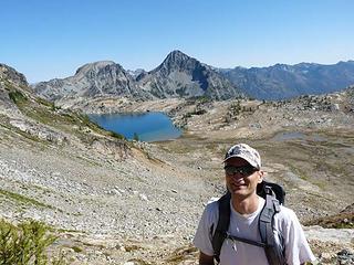 Jerry the hiker with Ice Lake behind