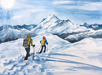 Above Welcome Pass-watercolor