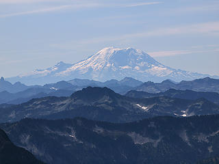 Zooming Into Rainier from Pass on South Shoulder of Kyes
