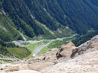 Looking Down to Goblin Value and Avalanche Destruction from Pass on South Shoulder of Kyes