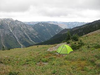 My camp at 6,400 feet on north side of Whittier
