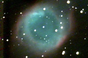 One the closest planetary nebulas, this dying star ejects a gas shell. It's apparent size is 1/2 that of the full moon.