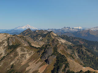 Baker, Chaval, and Shuksan from Point 6914' (Fire Mountain and Lime Ridge In Foreground)