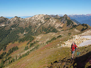 Descending Back to Camp (Fire Creek Pass and Fire Mountain in Background)