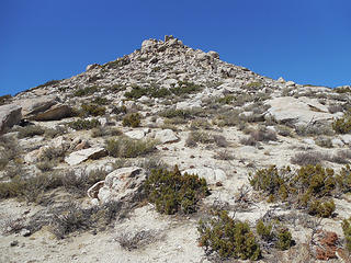Looking back up @ the rocky outcrop just above the saddle