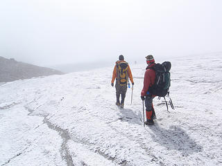 Descent on ice near Anvil