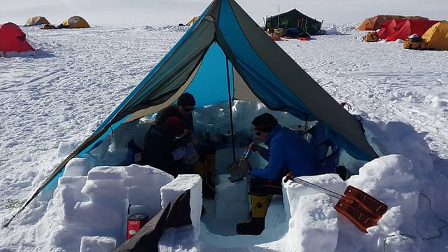 One of our typical kitchens, at Vinson Base Camp. Photo by Ossy.
