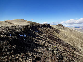 Some basalt scarps near the summit.