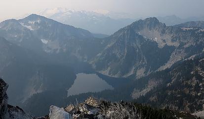 Hazy view of Square Lake