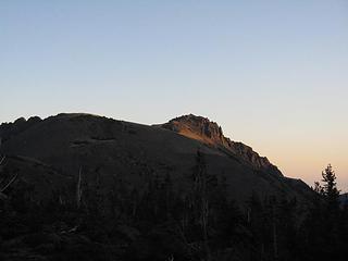 First light on the mountain in the morning