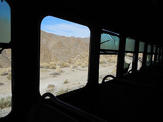 Looking out from the train car