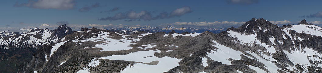 Little Annapurna panorama from Glacier Peak to Cannon.  Bonanza in the distance.