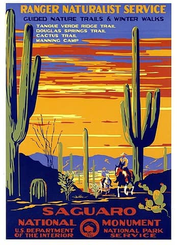 1930s Saguro National Monument promotional poster