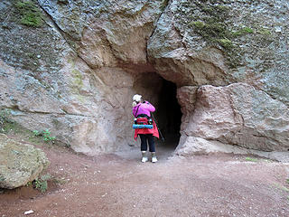 barb checking out tunnel