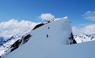 Climbers ascending Davis Peak