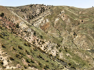 The line on the center right ridge is the Rebar Ridge trail.
