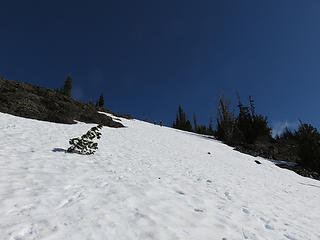 Snow covers trail to Point 7054