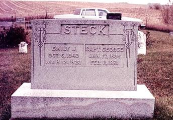 Capt. George & Emily Steck headstone - Smith Family Cemetary Rockport Mo.