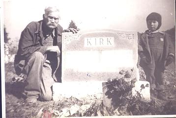 James Robert Kirk at grave Smith Family Cemetary Rockport Mo.