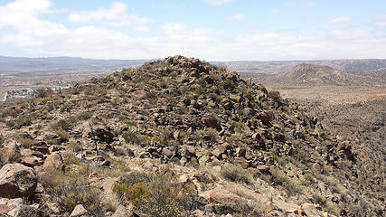 The southern, higher summit