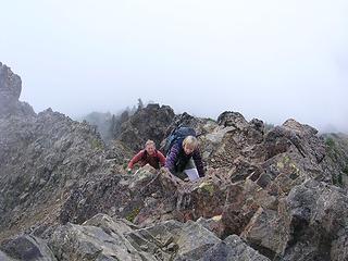 shauna and patrick nearing the summit of mt washington