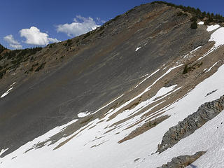 Snow descent at ridge camp