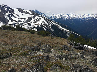 View from unnamed peak to the north of Buckhorn Pass