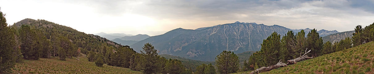Scaffold (far left) and Spirit Mountain (center)
