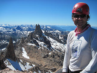 Me on the summit of Cerro Catedral Sur 2388 meters with an andean panorama