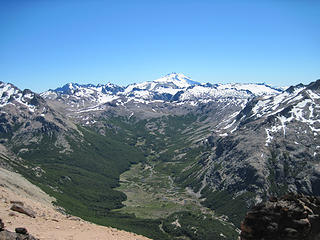 A valley with El Tronador in the background