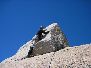 The last move to touch the summit of Cerro Roca Inclinada 2150 meters
