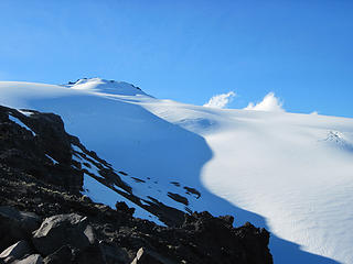 The Alerce Glacier and Punto de los Condores from camp