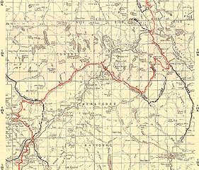 portion of Cascade Crest Trail map, Washington (1965)