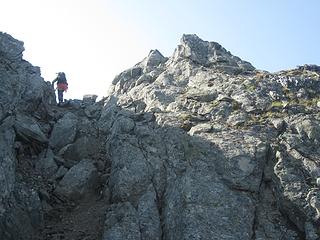 The small notch to gain the ridge