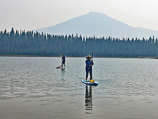 Thom and Renee on a smoky Elk lake.