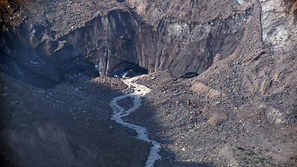 snout of Emmons glacier and the source of White River