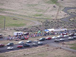 View from above down on the marathon route on Canyon Highway