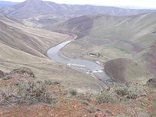 Looking down on the irrigation dam on the Yakima (looking North)