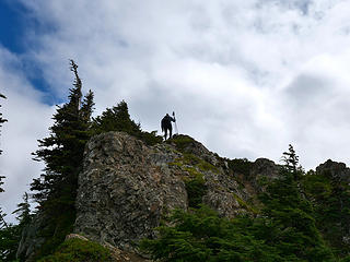 Cassie approaches Tolmie Peak summit
